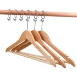 Askıcı Otel Askısı Elbise Askısı 10 Adet 44 cm - Ahşap Rengi