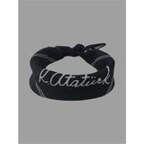 Askıcı Siyah Atatürk Imzalı Bandana - 13 - Siyah Renk