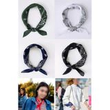Askıcı Unisex 4 Adet Etnik Desenli Bandana Seti (lacivert-beyaz-siyah-haki)