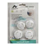 Askıcım Çocuk Emniyet Priz Kapağı, Beyaz, 4'lü Set