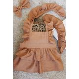 Askıları Fırfırlı Kat Kat Taba Kız Çocuk Elbise Bandana Takım 1-8 Yaş