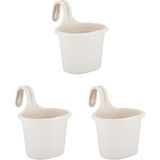 Askılı Balkon Saksı Seti, 22.2 Cm, 3 Litre, 3 Adet, Beyaz