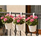 Askılı Balkon Saksı Seti, 3 Adet, Metal, Beyaz, 1,5lt - Genel - Çok Renkli