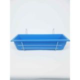 Askılı Çiçek Saksı Balkonluk Metal Mavi