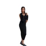 Askılı Elbise Bolero Triko Takım Siyah