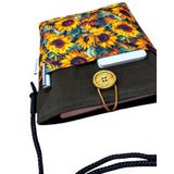 Askılı - Kitap Çantası/Tablet Çantası/Ebook Çantası/Book Sleeve/Tablet Sleeve – Çıkarılabilir Askı, Çok Amaçlı Çanta (Ayçiçekleri, Günebakan, Sunflowers)