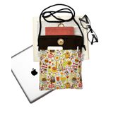 Askılı - Kitap Çantası/Tablet Çantası/Ebook Çantası/Book Sleeve/Tablet Sleeve – Çıkarılabilir Askı, Çok Amaçlı Çanta (Baykuşlar ve Çiçekleri)