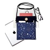 Askılı - Kitap Çantası/Tablet Çantası/Ebook Çantası/Book Sleeve/Tablet Sleeve – Çıkarılabilir Askı, Çok Amaçlı Çanta (Celestial, Astroloji, Ay, Güneş)