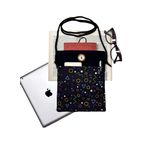 Askılı - Kitap Çantası/Tablet Çantası/Ebook Çantası/Book Sleeve/Tablet Sleeve – Çıkarılabilir Askı, Çok Amaçlı Çanta (Geometrik Şekiller)