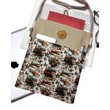 Askılı - Kitap Çantası/Tablet Çantası/Ebook Çantası/Book Sleeve/Tablet Sleeve – Çıkarılabilir Askı, Çok Amaçlı Çanta (Kitaplar ve Çiçekler)