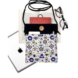 Askılı - Kitap Çantası/Tablet Çantası/Ebook Çantası/Book Sleeve/Tablet Sleeve – Çıkarılabilir Askı, Çok Amaçlı Çanta (Nazar Boncukları, Gözler, Hamsa)