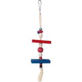 Askılı Renkli Boncuklu ve Dikdörtgen Kuş Oyuncağı 5-20 cm - Çok Renkli