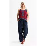 Askılı Şile Bezi Atiye Yazlık Bluz Bordo Brd Xl Bordo