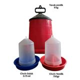 Askılı Tavuk Yemlik 8 Kg + Civciv Suluk 0.75Ml Ve Yemlik 750Gr