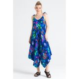 Askılı Vual Selin Yazlık Tulum Etnik Saks/Byz Etnk saksb - Saks - Beyaz - L - XL