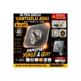 Askılık Butik 5’li Ultra Güçlü Şeffaf Vantuzlu Askı – Delmeden Yapışkanlı Kanca 10 KG Taşıma