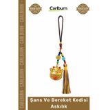 #Askılık Maneki Neko Altın Renk Püsküllü Dekoratif Araba Dikiz Aynası Şans Bereket Kedisi Askılık