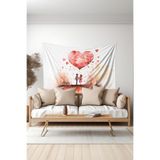 Aşkın Büyüsü Desenli Duvar Halısı Duvar Örtüsü Tapestry Süetimsi Dokulu%100 Polyester Kumaş