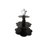 aşkın concept Düz Siyah Kek Standı Kara Karton Cup Cake Standı 3 Katlı Piramit Kurabiye Kulesi