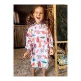 Aşkın Parti Evi 4-7 Yaş Zooo.Su Geçirmez, Uzun Kollu Çocuk Faaliyet Aktivite Boyama Önlüğü