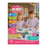 Aşkın Parti Evi 4-7 Yaş,Family,Sıvı Geçirmez, Makinede Yıkanabilir, Uzun Kollu Çocuk Faaliyet,Mama Önlüğü