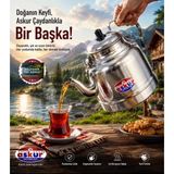 Askur Aluminyum Üsten Kurplu Çaydanlık No 20 - Gri - Gold