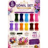 ASL ArtPaper Şönil Tel Büyük Seti 483 Parça 12 Renk DIY Çiçek Yapım Hobi ve El Sanatları Kiti