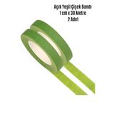 ASL ArtPaper Yapışkanlı Açık Yeşil Çiçek Maskeleme ve Sarma Bandı 1 cm x 30 Metre - 2 Adet