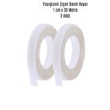 ASL ArtPaper Yapışkanlı Beyaz Çiçek Maskeleme ve Sarma Bandı 1 cm x 30 Metre - 2 Adet