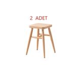 Asl Home Kare Tabure Ahşap Ham 45 Cm 2 Adet