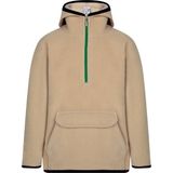 ASL Kids Colors Çocuk Polar Yarım Fermuarlı Kapşonlu Kanguru Cep Sweatshirt Açık Kahverengi Unisex - 12 - 13 Yaş