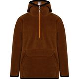 ASL Kids Colors Çocuk Polar Yarım Fermuarlı Kapşonlu Kanguru Cep Sweatshirt Lacivert Unisex - Kahverengi - 10 - 11 Yaş
