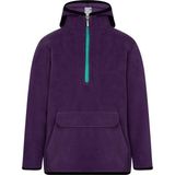 ASL Kids Colors Çocuk Polar Yarım Fermuarlı Kapşonlu Kanguru Cep Sweatshirt Lacivert Unisex - Mor - 6 - 7 Ay