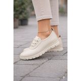 Asl Shoes Store Ortopedik Tabanlı Kaydırmaz Günlük Yumuşak Klasik Lastikli Kadın Babet Ayakkabısı - Bej