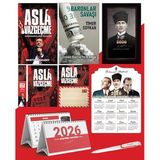 Asla Vazgeçme - Ayraç - Kartpostal - Poster - Baronlar Savaşı - 2026 Ajanda Kalpaklı - Ata Ahşap Duvar Takvimi - Masa Takvimi
