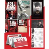 Asla Vazgeçme - Ayraç - Kartpostal - Poster - Baronlar Savaşı - 2026 Ajanda Komutan - Gazi Duvar Takvimi - Masa Takvimi