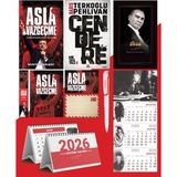 Asla Vazgeçme - Ayraç - Kartpostal - Poster - Cendere - 2026 Ajanda Gazi Paşa - Imza Duvar Takvimi - Masa Takvimi
