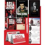 Asla Vazgeçme - Ayraç - Kartpostal - Poster - Deniz Gezmiş - 2026 Ajanda Istikbal - Sakarya Duvar Takvimi - Masa Takvimi