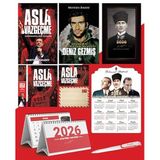 Asla Vazgeçme - Ayraç - Kartpostal - Poster - Deniz Gezmiş - 2026 Ajanda Kalpaklı - Ata Ahşap Duvar Takvimi - Masa Takvimi