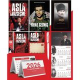 Asla Vazgeçme - Ayraç - Kartpostal - Poster - Deniz Gezmiş - 2026 Ajanda Komutan - Gazi Duvar Takvimi - Masa Takvimi
