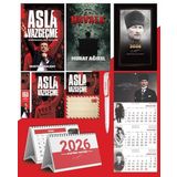 Asla Vazgeçme - Ayraç - Kartpostal - Poster - Havala - 2026 Ajanda Komutan - Gazi Duvar Takvimi - Masa Takvimi