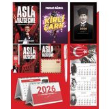 Asla Vazgeçme - Ayraç - Kartpostal - Poster - Kirli Çark - 2026 Ajanda Kalpaklı - Ay Yıldız Duvar Takvimi - Masa Takvimi