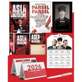 Asla Vazgeçme - Ayraç - Kartpostal - Poster - Parsel Parsel - 2026 Ajanda Kalpaklı - Ata Ahşap Duvar Takvimi - Masa Takvimi