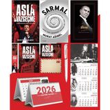 Asla Vazgeçme - Ayraç - Kartpostal - Poster - Sarmal - 2026 Ajanda Gazi Paşa - Imza Duvar Takvimi - Masa Takvimi