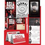Asla Vazgeçme - Ayraç - Kartpostal - Poster - Sarmal - 2026 Ajanda Komutan - Gazi Duvar Takvimi - Masa Takvimi