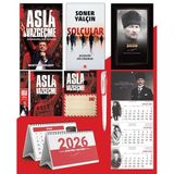 Asla Vazgeçme - Ayraç - Kartpostal - Poster - Solcular - 2026 Ajanda Komutan - Gazi Duvar Takvimi - Masa Takvimi