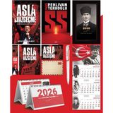 Asla Vazgeçme - Ayraç - Kartpostal - Poster - Ss - 2026 Ajanda Kalpaklı - Ay Yıldız Duvar Takvimi - Masa Takvimi