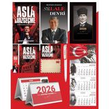 Asla Vazgeçme - Ayraç - Kartpostal - Poster - Sü-Lale Devri - 2026 Ajanda Kalpaklı - Ay Yıldız Duvar Takvimi - Masa Takvimi