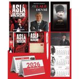 Asla Vazgeçme - Ayraç - Kartpostal - Poster - Sü-Lale Devri - 2026 Ajanda Komutan - Gazi Duvar Takvimi - Masa Takvimi