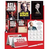 Asla Vazgeçme - Ayraç - Kartpostal - Poster - Uğur Mumcu - 2026 Ajanda Gazi Paşa - Ayyıldız Ahşap Duvar Takvimi - Masa Takvimi
